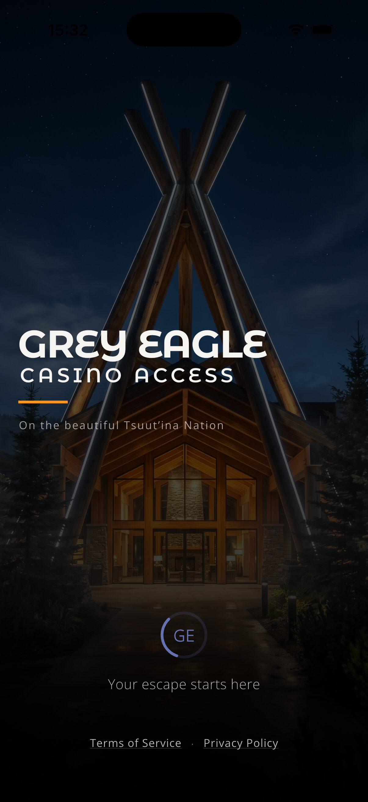 Grey Eagle Casino Access home screen